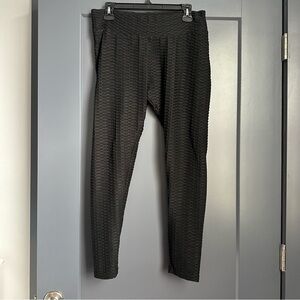 Black Textured Leggings